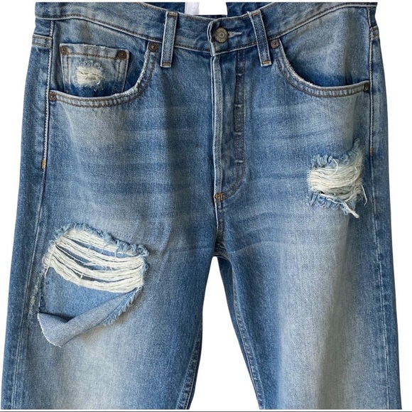 NWT Boyish Tommy High Rise Straight Leg Distressed Boyfriend Jeans Size 27 - Picture 12 of 16